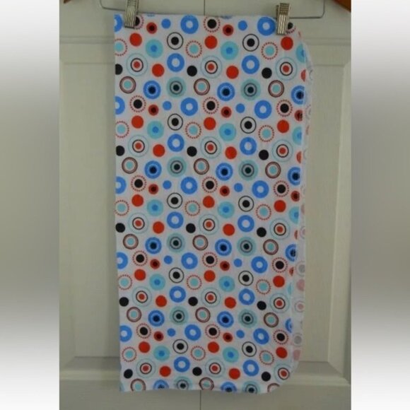 Cudlie Baby Blanket Flannel Receiving Circle Polka Dot White Blue Red Black - Picture 2 of 8